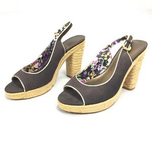 Tahari Barb Peep Toe Heels - Size 7M - Brown